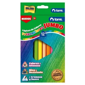 Lapiz color jumbo Torre triangular 12 colores