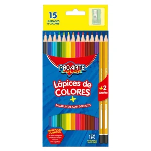 Lapiz color Proarte 12 colores + 2 grafitos