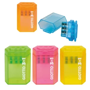 Sacapunta Plástico Giotto 3 en 1 Con Depósito