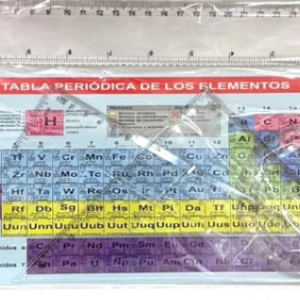 Set Tabla Periódica + Reglas 4 Pcs Regla Escuadra Transportador