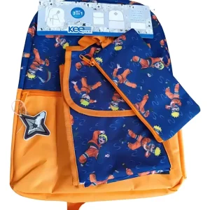 Mochila Escolar Keepack Naruto Naranja con Lonchera y Estuche Infantil