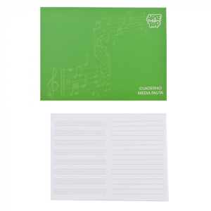 cuaderno musica media pauta 10 hojas /280