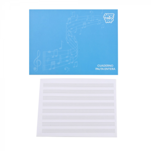 cuaderno musica pauta entera 10 hojas /280